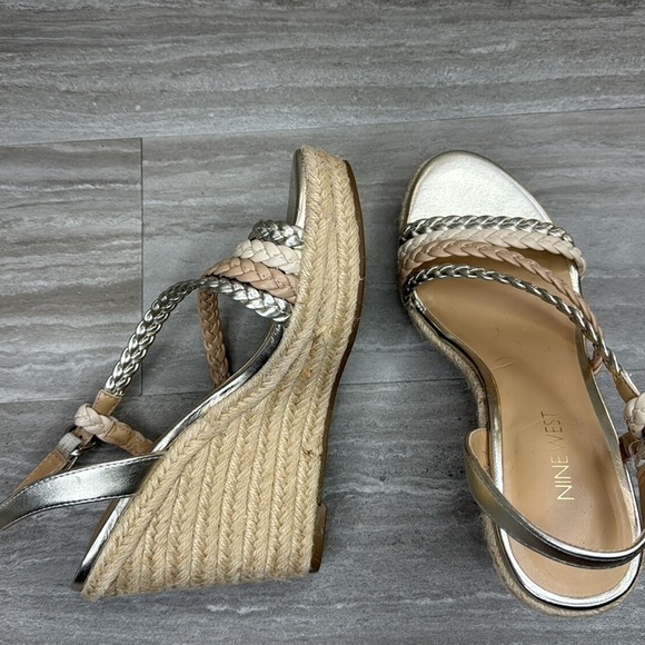 NEW! Nine West Halsee Espadrille Wedge Heel Braided Strappy Sandals Womens 7 - Picture 5 of 12